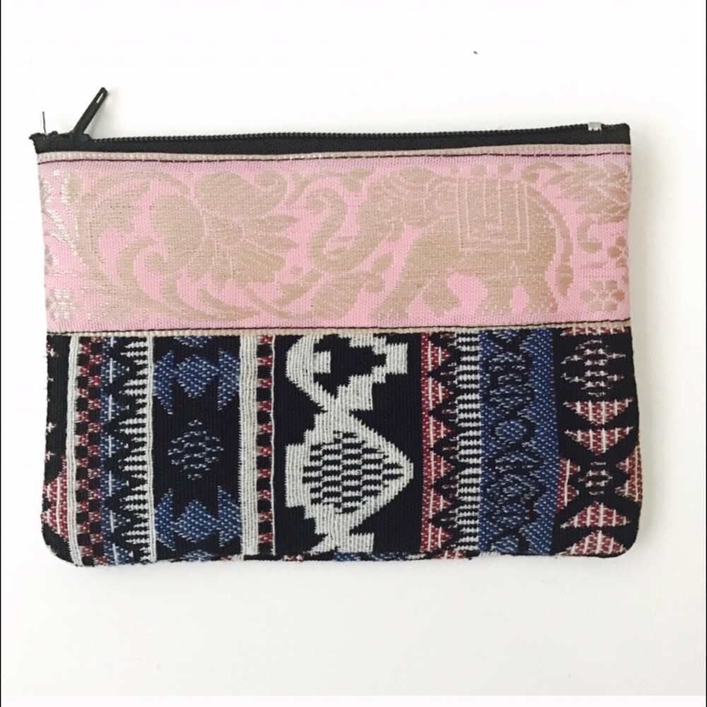 Pink elephant & Aztec Thai clutch